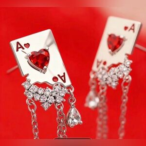 Ace of Hearts Dangle Earrings